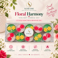 SORAMI Floral Harmony red and yellow tealight candle set, pack of 10